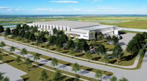 Rendering of Dialum glass manufacturing factory in Ave Maria, FL